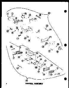 Control Assembly Diagram and Parts List for RC10B-DD P72650-2M Amana Microwave