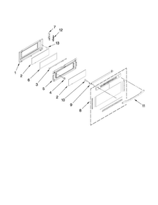 Upper Door Parts Diagram and Parts List for MGT8775XB00  Maytag Range