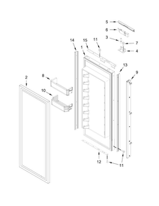 Refrigerator Door Parts Diagram and Parts List for JF42NXFXDE00  Jenn-Air Refrigerator
