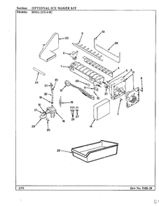 Optional Ice Maker Kit Diagram and Parts List for 21514-0A  Admiral Refrigerator