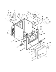 Cabinet Parts Diagram and Parts List for AED4675YQ1  Admiral Dryer