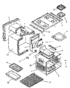 Main Top And Oven Assembly Diagram and Parts List for RST359 ALL/RST359/ALL Maytag Range