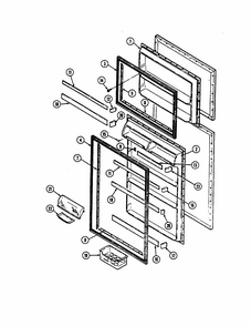 Inner Door Diagram and Parts List for RTP1700CAL-DH34A  Maytag Refrigerator