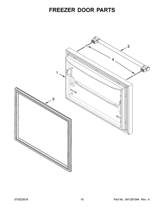 Part Location Diagram of W11307280 Whirlpool DOR-FIP