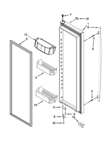 Refrigerator Door Parts Diagram and Parts List for JSC24C8EAM01  Jenn-Air Refrigerator