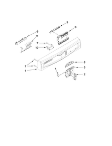 Control Panel And Latch Parts Diagram and Parts List for ADB1400AWQ5  Amana Dishwasher