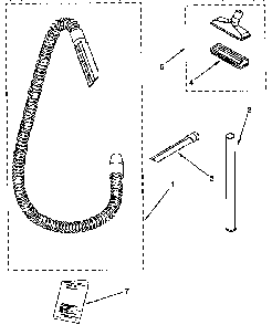 Hose And Attachment Parts Diagram and Parts List for 1163036490C  Kenmore Upright Vacuum
