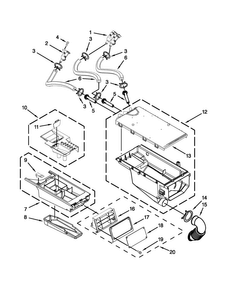 Dispenser Parts Diagram and Parts List for MHN30PDCXW0  Maytag Washer
