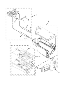 Dispenser Parts Diagram and Parts List for MHW4200BW0  Maytag Washer