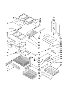 Shelf Parts Diagram and Parts List for MFF2558VEM1  Maytag Refrigerator