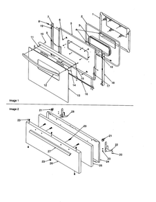 Oven Door And Broiler Door Diagram and Parts List for ARG3601W-P1143357NW  Amana Range