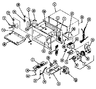 Base & Cavity Diagram and Parts List for DM85D  Magic Chef Microwave