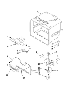 Freezer Liner Parts Diagram and Parts List for AB2225PEKS8  Amana Refrigerator