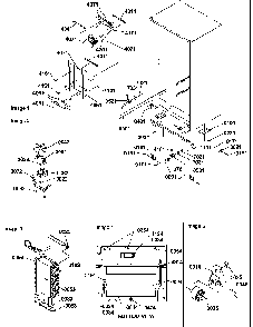 Drain System, Rollers, And Evaporator Assy Diagram and Parts List for SX322S2W-P1307303WW  Amana Refrigerator