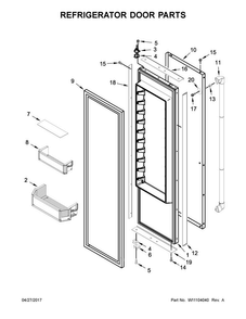 Refrigerator Door Parts Diagram and Parts List for JS48PPDUDE01  Jenn-Air Refrigerator