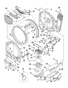 Bulkhead Parts Diagram and Parts List for MEDB750YW0  Maytag Dryer