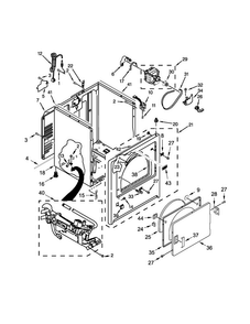 Cabinet Parts Diagram and Parts List for MGDC415EW1  Maytag Dryer