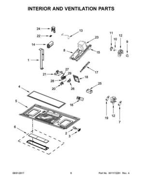 04 - Interior And Ventilation Parts Diagram and Parts List for AMV6502REB1  Amana Microwave Oven Combo