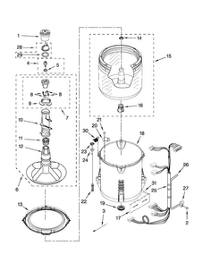 Basket And Tub Parts Diagram and Parts List for CAW9444XQ2  Crosley Washer