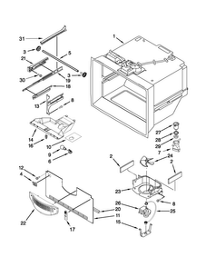 Freezer Liner Parts Diagram and Parts List for ABB1924WES3  Amana Refrigerator