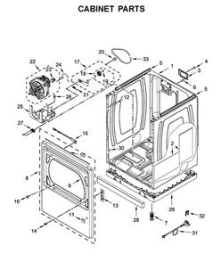 Cabinet Parts Diagram and Parts List for YMED7230HC1  Maytag Dryer
