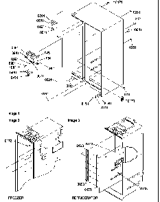 Cabinet Parts Diagram and Parts List for SGD521SW-P1197103WW  Amana Refrigerator