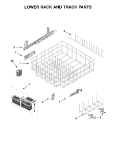 Lower Rack And Track Parts Diagram and Parts List for JDB9200CWY2  Jenn-Air Dishwasher