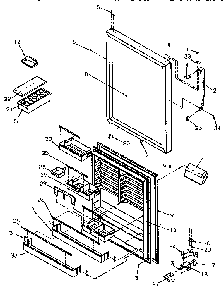 Refrigerator Door Diagram and Parts List for TR21S4L-P1196102WL  Amana Refrigerator