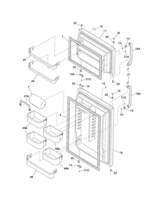 Door Diagram and Parts List for BRT18S6GW1  Crosley Refrigerator