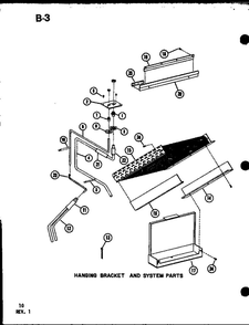 Hanging Bracket And System Parts 1 Diagram and Parts List for BBC3010M-B P67346-2C Amana Air Conditioner