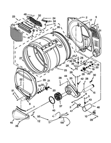 Bulkhead Parts Diagram and Parts List for MGDX600XW2  Maytag Dryer