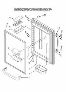 Refrigerator Door Parts Diagram and Parts List for GB6526FEAW10  Maytag Refrigerator
