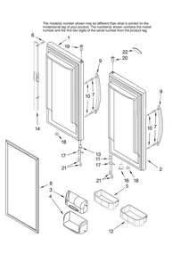Refrigerator Door Parts Diagram and Parts List for MFD2562KES11  Maytag Refrigerator