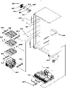 Freezer Shelves And Light Diagram and Parts List for SPD25TL-P1303505WL  Amana Refrigerator