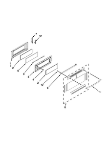 Upper Door Parts Diagram and Parts List for MET8775XB02  Maytag Range