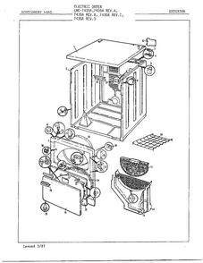 Electric Dryer/exterior Diagram and Parts List for 7435A  Norge Dryer