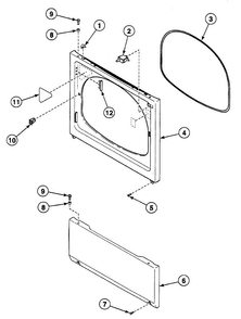 Front Panel Diagram and Parts List for SSGA19LJ  Speed Queen Dryer