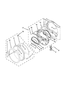Door Parts Diagram and Parts List for MEDE251YL1  Maytag Dryer