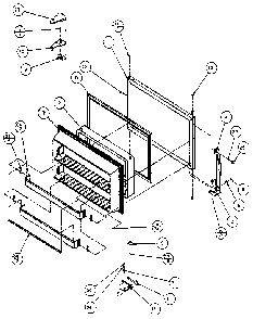 Freezer Door Diagram and Parts List for TX18R-P1158404W  Amana Refrigerator
