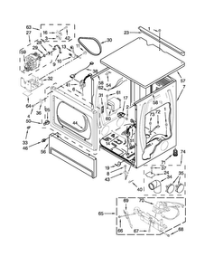 Upper Cabinet And Front Panel Parts Diagram and Parts List for MLG24PDAGW4  Maytag Dryer