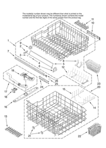Upper And Lower Rack Parts Diagram and Parts List for JDB1100AWS36  Jenn-Air Dishwasher