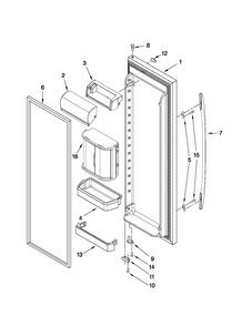 Refrigerator Door Parts Diagram and Parts List for MSD2578VEM01  Maytag Refrigerator