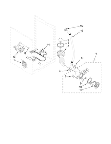 Pump And Motor Parts Diagram and Parts List for MHWE450WJ00  Maytag Washer