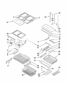 Shelf Parts Diagram and Parts List for G32026PELB3  Maytag Refrigerator