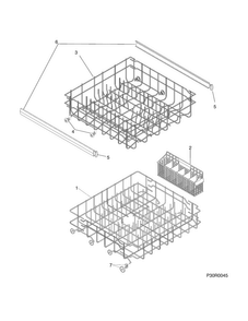 Racks Diagram and Parts List for CDB350NW2A  Crosley Dishwasher