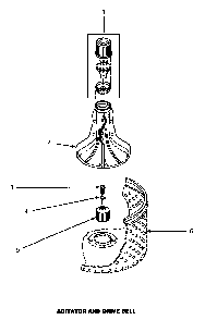 Agitator & Drive Bell Diagram and Parts List for LWM833W P1176503WW Amana Washer