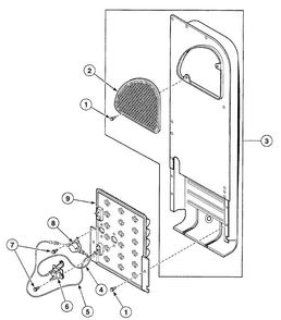 Heater Duct Diagram and Parts List for SSEB17LJ  Speed Queen Dryer