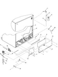 Cabinet Back Diagram and Parts List for XRSS264BW-PXRSS264BW0  Amana Refrigerator