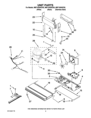 06 - Unit Parts Diagram and Parts List for MBF1958WEB0  Maytag Refrigerator