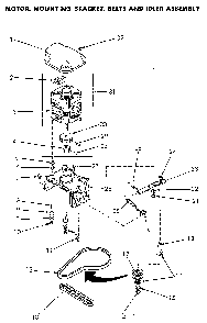Motor And Idler Asem Diagram and Parts List for NA6821L33838  Speed Queen Washer